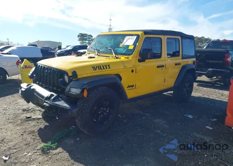 2021 Jeep Wrangler Unlimited Willys Sport 4X4 из США, поврежденный, VIN 1C4HJXDN5MW720380